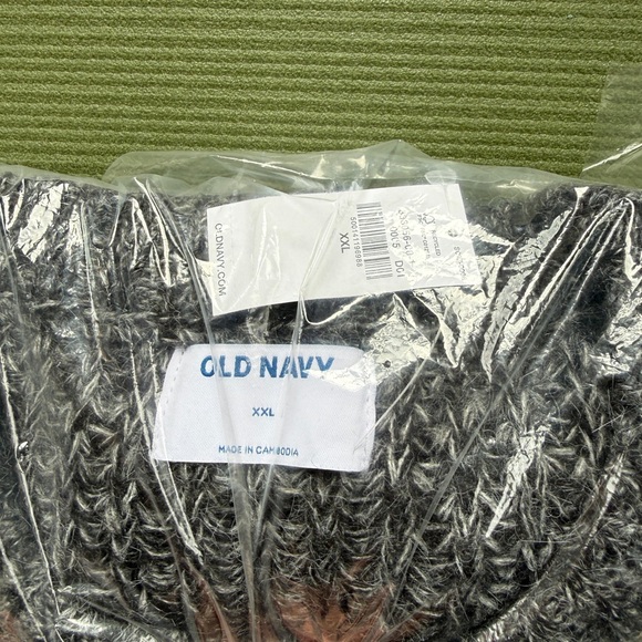 Old Navy Shaker Knit Crewneck Sweater XXL Gray NWT Cozy Chunky - Picture 3 of 6